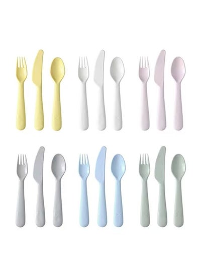 Buy 18-Piece Plastic Cutlery Set Multicolour in Saudi Arabia