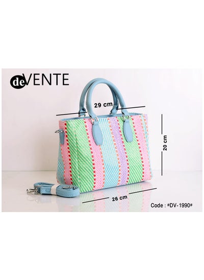 Buy Colourful Summer Stripes Handbag | 29 x 26 x 20 cm in Egypt