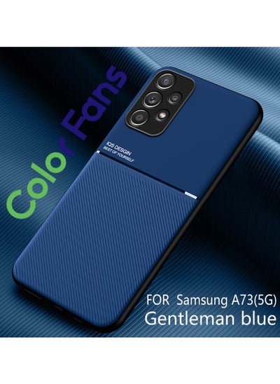 Buy Shockproof Rubber Cover For Samsung Galaxy A73 5G Magnetic Case Gentleman Blue in UAE