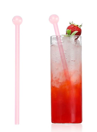  ALINK Glass Smoothie Straws, 10 x 10 mm Long Reusable
