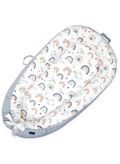 Buy Soft Breathable Fiberfill Newborn Lounger Bed - Sunshine Grey in UAE