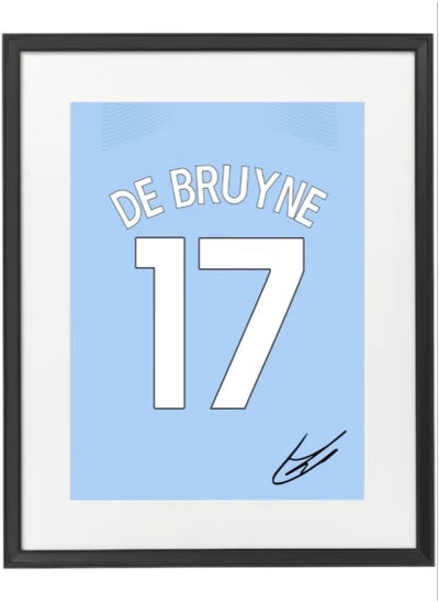 اشتري Kevin De Bruyne Autographed Jersey - Framed Poster 50x40cm - Football Memorabilia, Soccer Collectible, Gift for Fans في الامارات