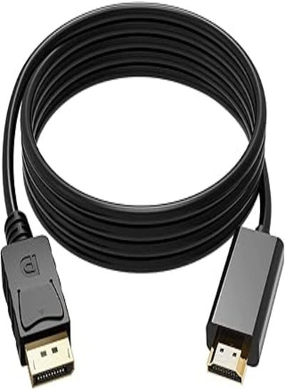 Buy Keendex kx 2809 displayport male to hdmi male cable with gold-plated connector, 1.5 meters - black in Egypt