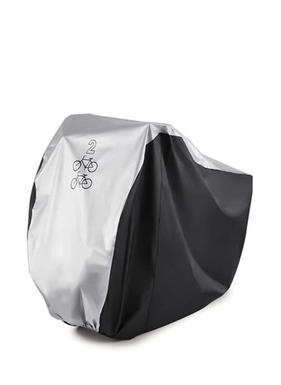 اشتري Bike Cover for 2 Bikes Cycle Bicycle Rain Cover Waterproof Bike Cover All Weather Dust Resistant UV Protection Ideal for Mountain Bike, Road Bike في السعودية