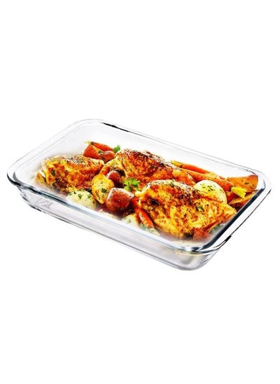 اشتري 1 Liter Rectangular Shape Glass Casserole Baking Pan for Roasting Tray في الامارات