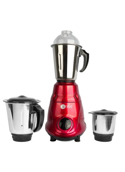 اشتري Japan Heavy-Duty Mixer Grinder 3 in 1 Red Gloss Finish Stainless Steel Jars and Blades Total Jar Capacity 2900ml 550W 18000 RPM Motor G-Mark ESMA RoHS and CB Certified في الامارات