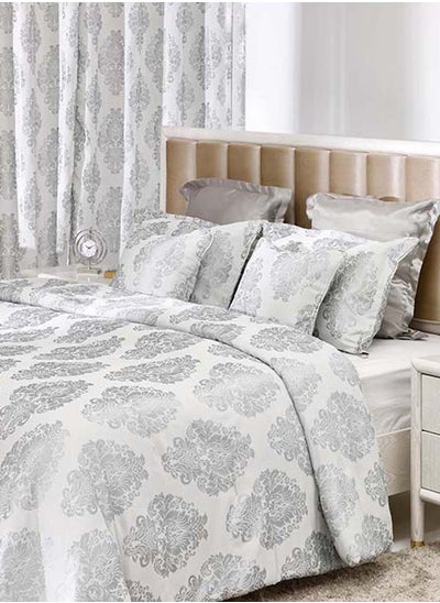 اشتري Novara 7 Piece Comforter Set, Grey - 240x260 cm في الامارات