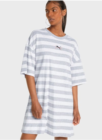 Buy Re Collection Stripe T-Shirt Dress in Saudi Arabia