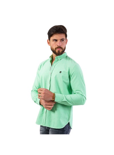 Buy Men's  Shirt- cotton - Color Green in Egypt