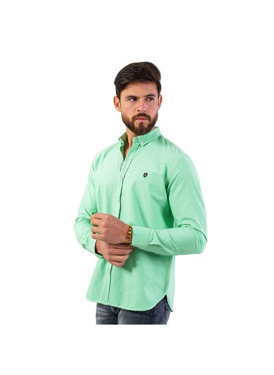 Buy Men's  Shirt- cotton - Color Green in Egypt