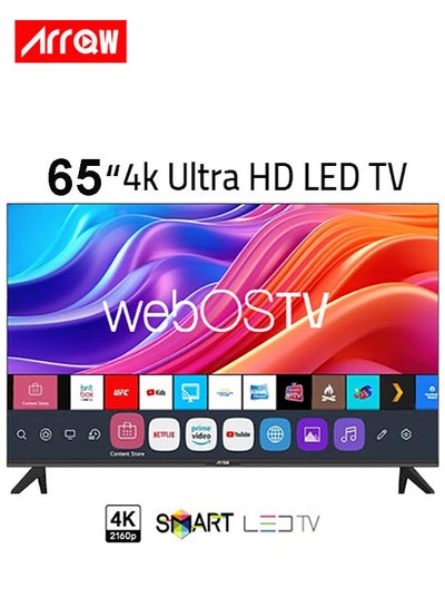 اشتري 65 Inch 4K SMART LED TV With Remote Control | 4k UHD | HDMI And USB Ports | WEBOS 2.0 TV System | Stereo Sound| 3840×2160 Resolution|8G ROM | Black color | Smart TV | في السعودية