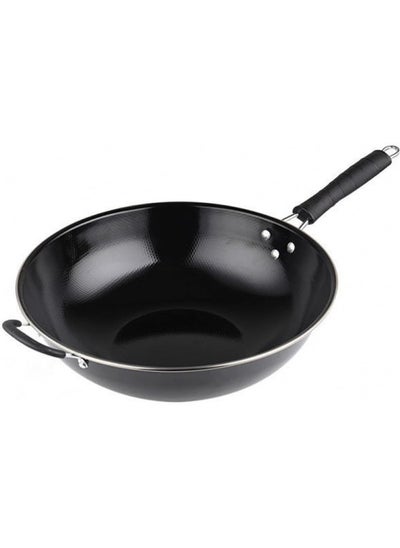 اشتري 34cm Carbon Steel Non-stick Cookware Woks and Stir Fry Pans - Chinese Wok For Electric, Induction & Gas Stoves, Oven Safe في الامارات