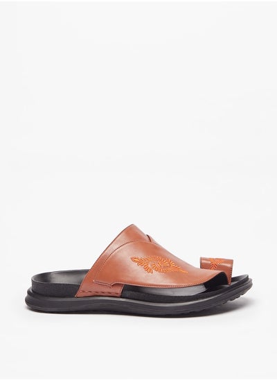 Buy Men's Embroidered Slip-On Arabic Sandals in Saudi Arabia