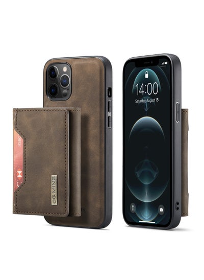 Buy Wallet Case for Apple iPhone 12 Pro Max, DG.MING Premium Leather Phone Case Back Cover Magnetic Detachable with Trifold Wallet Card Holder Pocket (Coffee) in UAE