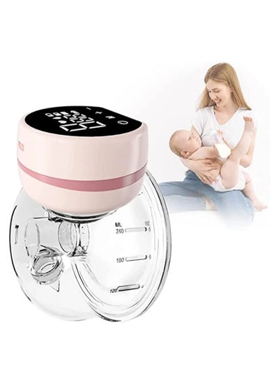 Buy Wearable Breast Pump, Low Noise & Hands-Free Breast Pump, Portable Breast Pump with 3 Modes, 9 Levels, LCD Display, Memory Function Rechargeable Single Milk Extractor with Massage Mode, 24mm Pink in Saudi Arabia