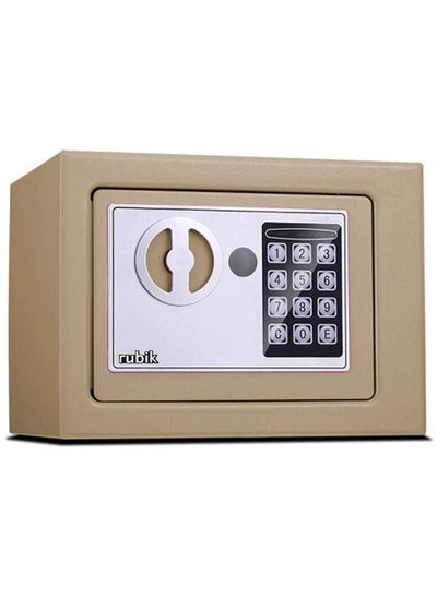 اشتري Mini Electronic Digital Security Safe Deposit Box With Electronic Keypad Lock and Physical Key For Home Office Hotel Jewelry Passport Watches Cash Storage (Beige) في الامارات