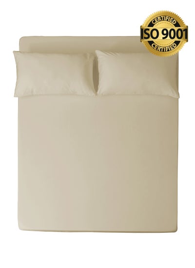 Buy King 100% Rayon Of Bamboo Cooling Fitted Sheet, Fitted Sheet With Elastic 200x200+35 cm, Breathable Silky Soft, King Size 3 Pieces in Saudi Arabia