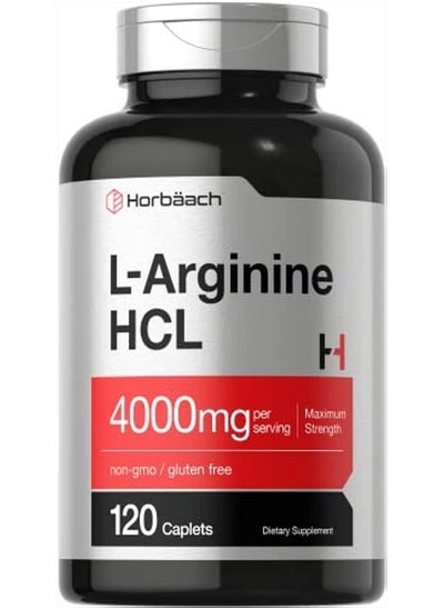 Buy L-Arginine 4000mg | 120 Caplets | Maximum Strength Nitric Oxide Precursor | Vegetarian, Non-GMO, Gluten Free Supplement | by Horbaach in UAE