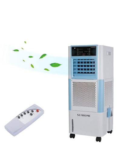Buy 3-in-1 Multifunctional Air Humidifier Fan Air Cooler With Remote Control 18L 90W White Blue in UAE