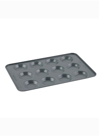 Buy Betty Crocker Non-Stick Bun Tray 12 Cups 32.7Cm Grey in Saudi Arabia