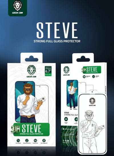 Buy 9H Steve Glass Strong Full Screen Protector for iPhone 13 Pro Max/14 Plus 6.7" -Clear in UAE