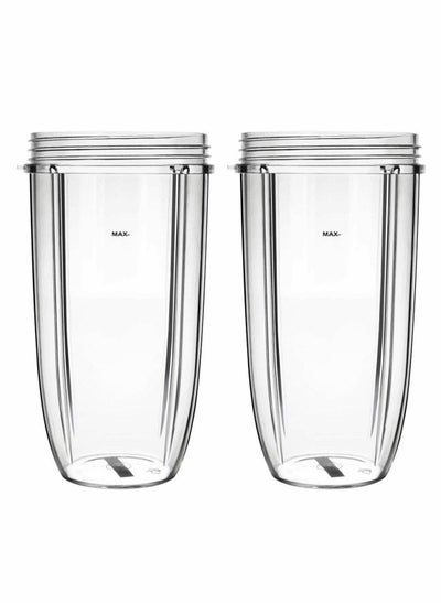 اشتري Juicer Cups for NutriBullet Replacement Parts 600w 900W 18OZ 24OZ 32OZ Clear Mugs Blender Mixer. Clear, Upgraded Material, Pack of 2 في الامارات