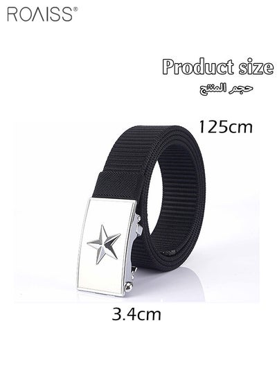 اشتري Men's Outdoor Alloy Nylon Belt Tooling Tactical Fire Belt Alloy Pentagram Buckle Leisure Belt في الامارات