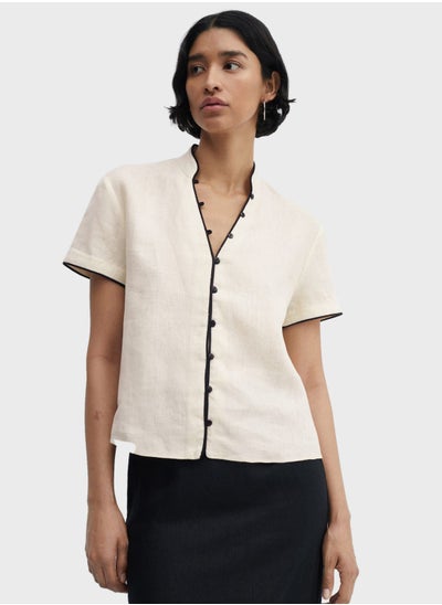 Buy Button Linen Shirt in UAE