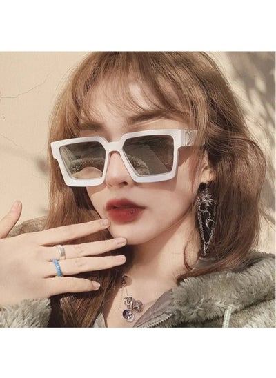 Buy Unisex Fashion Sunglasses European White Grey in Saudi Arabia