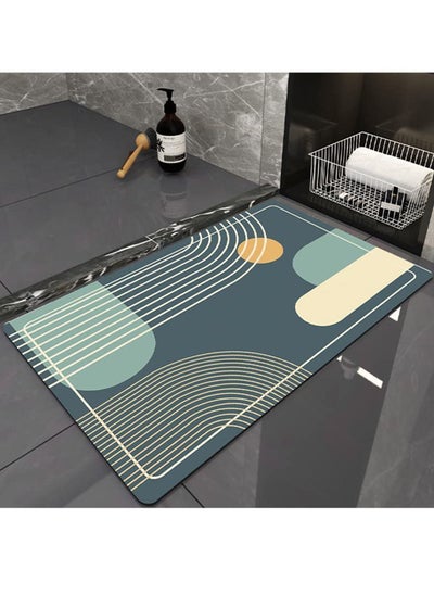 Buy Non-Slip Bathroom Bath Mat Rug Diatomaceous Earth Quick Dry Water Absorbent Bath Mats Rubber Backed Around The Toilet Rug Bathroom Carpets (Style C) in UAE