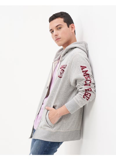 Buy AE Graphic Heather Zip-Up Hoodie in UAE