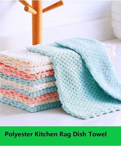 Buy 20 Pieces of Multi-color Cleaning  Kitchen Rag Grid Dish Towel Not Oily not Easy to Shed Hair Absorbent Towel 30*30cm in Saudi Arabia