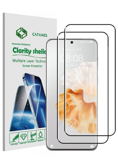 Buy 2 Pack For Huawei P60 Pro Huawei P60 Screen Protector Tempered Glass Full Glue Back in UAE