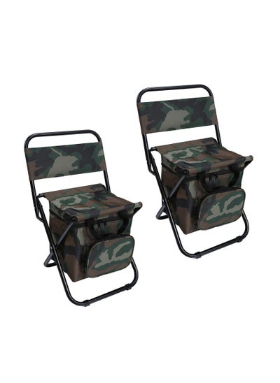 Buy Fishing Chair with Cooler Bag Compact Fishing Stool Foldable Camping Chair in UAE