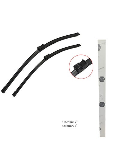 Buy Car Windshield Wiper Set, High Quality Material, Size 475 Mm, 19 Inch - 525 Mm, 21 Inch, 2 Pieces, GOLF 4 in Egypt