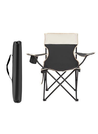 Buy Foldable Camping Chair with Carrying Bag -Black- Portable Durable Steel Frame Outdoor Chair Compact Comfortable Folding Chair for Camping, Beach Picnics Festivals – Lightweight, Weatherproof in Saudi Arabia