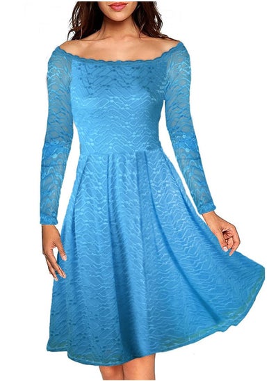 Buy WOMEN LACE OFF SHOULDER DRESS WITH LINNING in Egypt