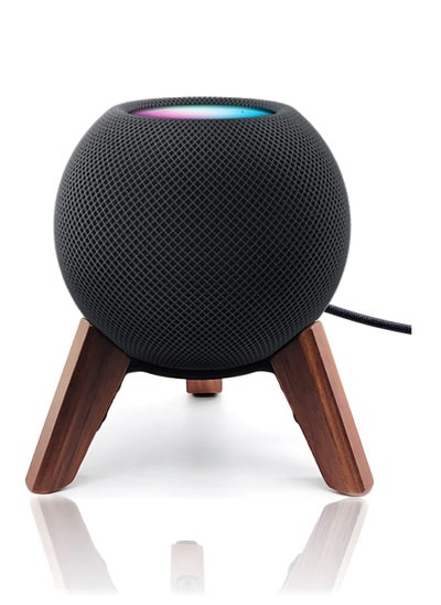 Buy Real Wood Stand for HomePod Mini-Mid-Century Modern Style Wooden Dock, Wooden Holder Tripod with Metal Frame,Safe Stable Mount with Anti-Slip Silicone pad Protects Home pod Mini Speaker Well in UAE