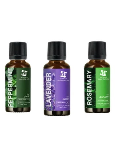 Buy 3-Piece Essential Oil Set Clear 30ml in Saudi Arabia