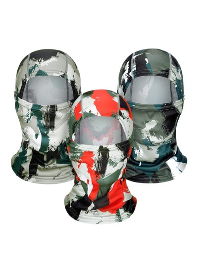 Buy Balaclava Face Mask, 3 Pieces Sun Protection Camo Ski Mask Breathable Full Face Covering for Men Women Outdoor Motorcycle Cycling Running Riding in Saudi Arabia