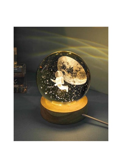 اشتري 3D Starry Larg Crystal Ball Night Light with Premium Crystal and Wooden Base From nagafa shop في مصر