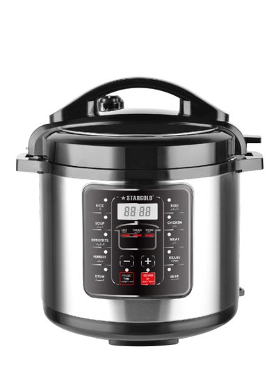 اشتري Electric Pressure Cooker Stainless Steel Body Touch Programmable 8L Capacity 1300 Watts في الامارات