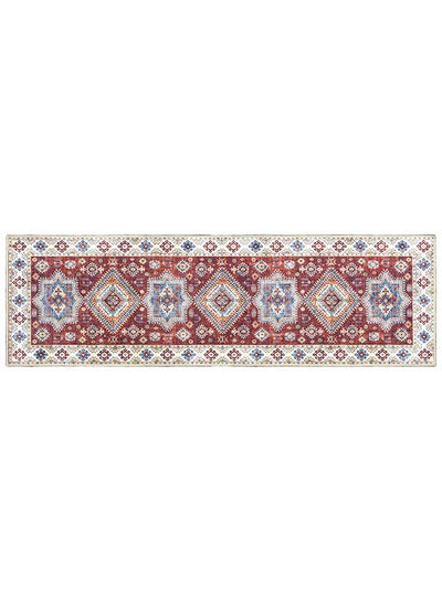 Buy Extra-Long 200cm by 80cm Bohemian Hallway Runner Carpet with Anti-Slip Backing Area Rug for Entryways to Kitchen, Living Room, and Stairs in Saudi Arabia