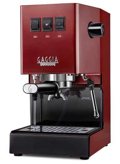 اشتري Gaggia Classic Evo Cherry Red, Manual Espresso Machine, Made in Italy, Coffee machine with Professional Steam Wand, Latte and Cappuccino Maker for Home في الامارات