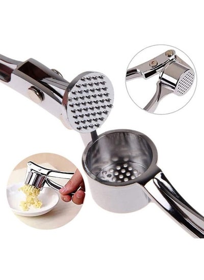 Buy Manual Garlic Press Crusher Stainless Steel - Small Handheld Professional Garlic Mincer for Kitchen - Garlic and Ginger Grinder with Peeler, Durable Heavy Duty Press and Slicer - Multi-Purpose Garlic and Ginger Crusher, Nut and Seed Grinder for Restaurants and Home Kitchens - Easy to Use and Clean in Egypt