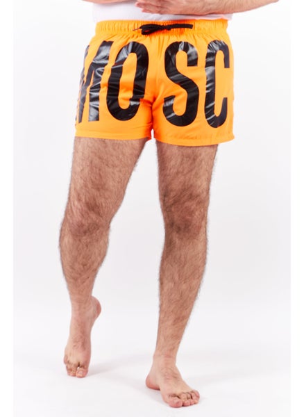 Buy Men Brand Logo Board Short, Neon Orange/Black in UAE