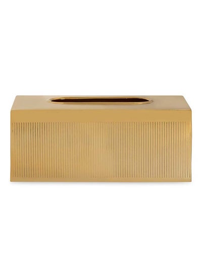 Buy Jenn Tissue Box, Gold - 25x10 cm in UAE