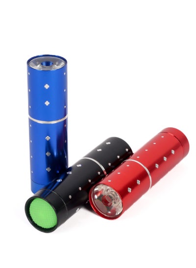 Buy 3pc An elegant small flashlight in the shape of a lipstick with a hanger,multiple colors in Saudi Arabia