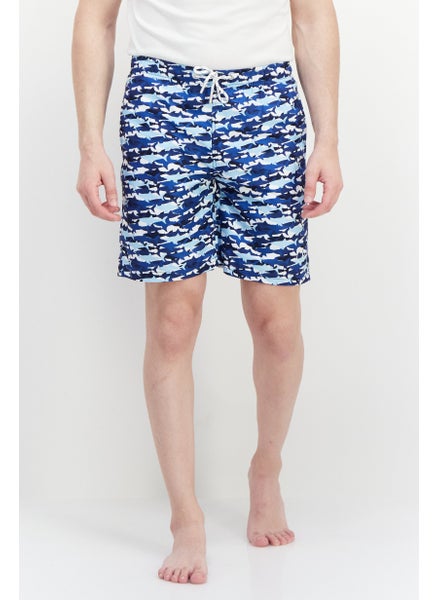 اشتري Men Camouflage Drawstring Board Short, Navy/White في الامارات