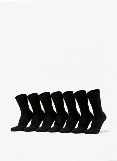 Buy Men's Solid Calf Length Socks - Set of 7 in Saudi Arabia